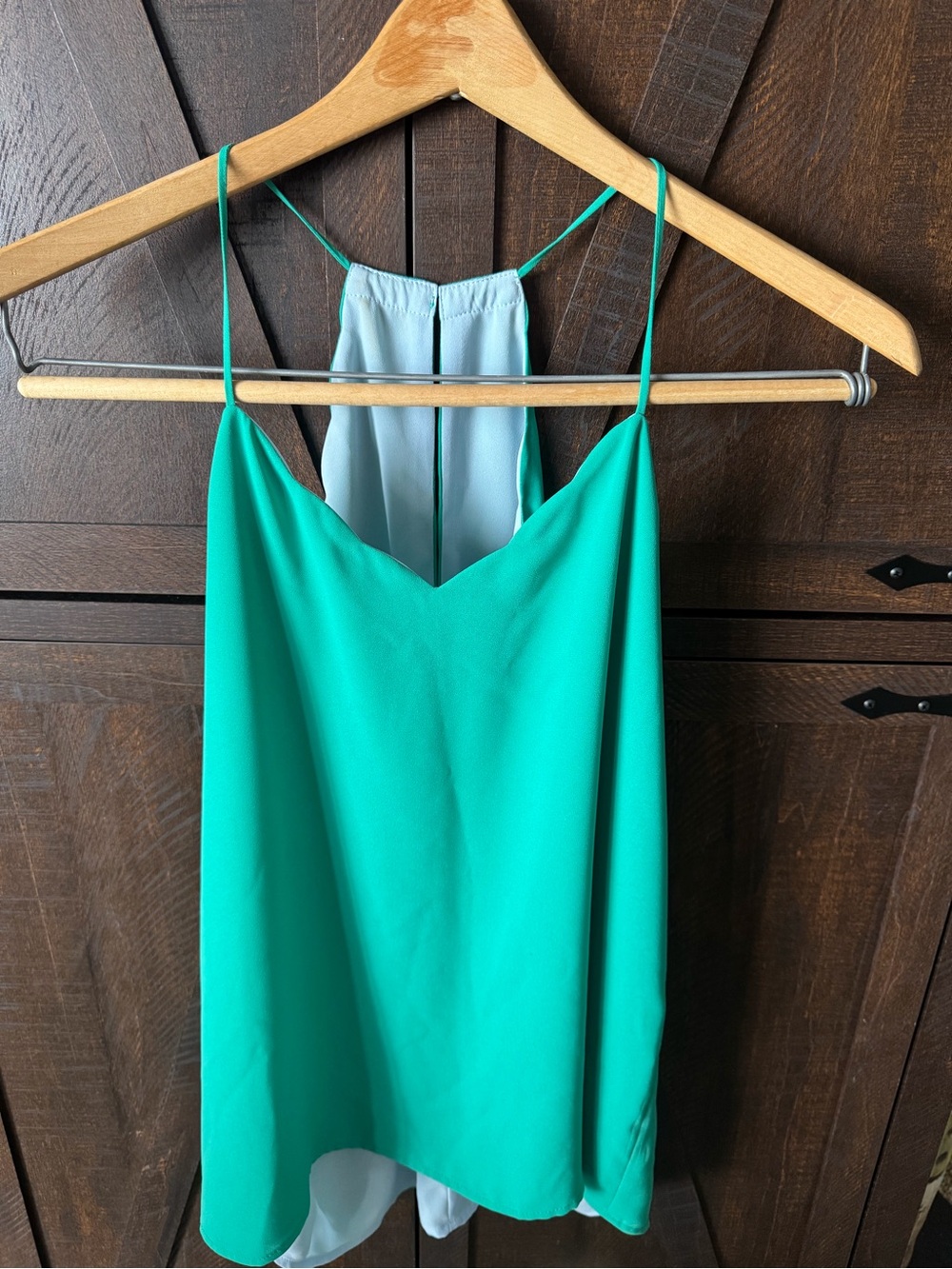 Women's Teal and Sky Blue Strappy Reversible Top Small Express